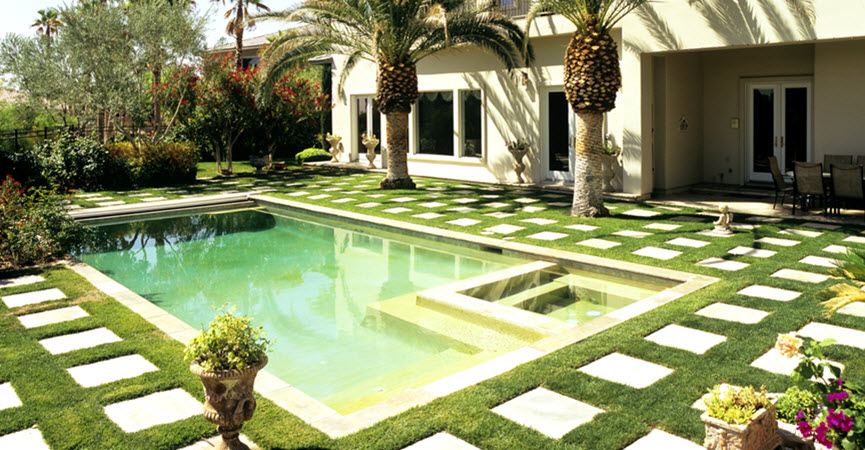 Backyard Swimming Pool After Remodeling