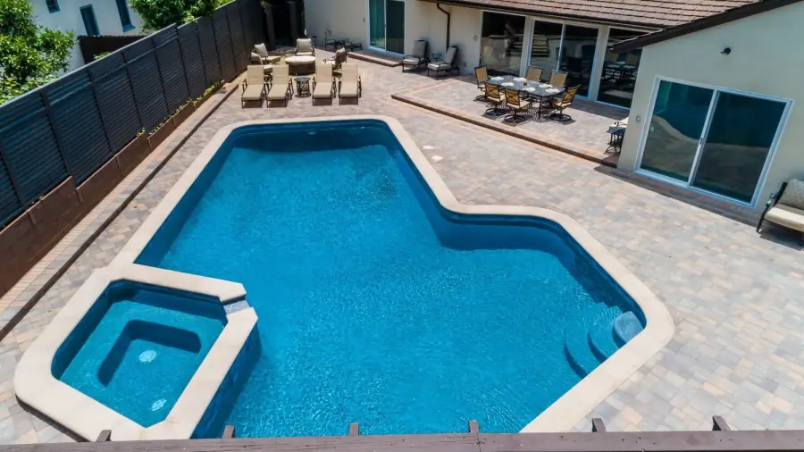 Finished Altadena pool and spa built to match the 3D design rendering